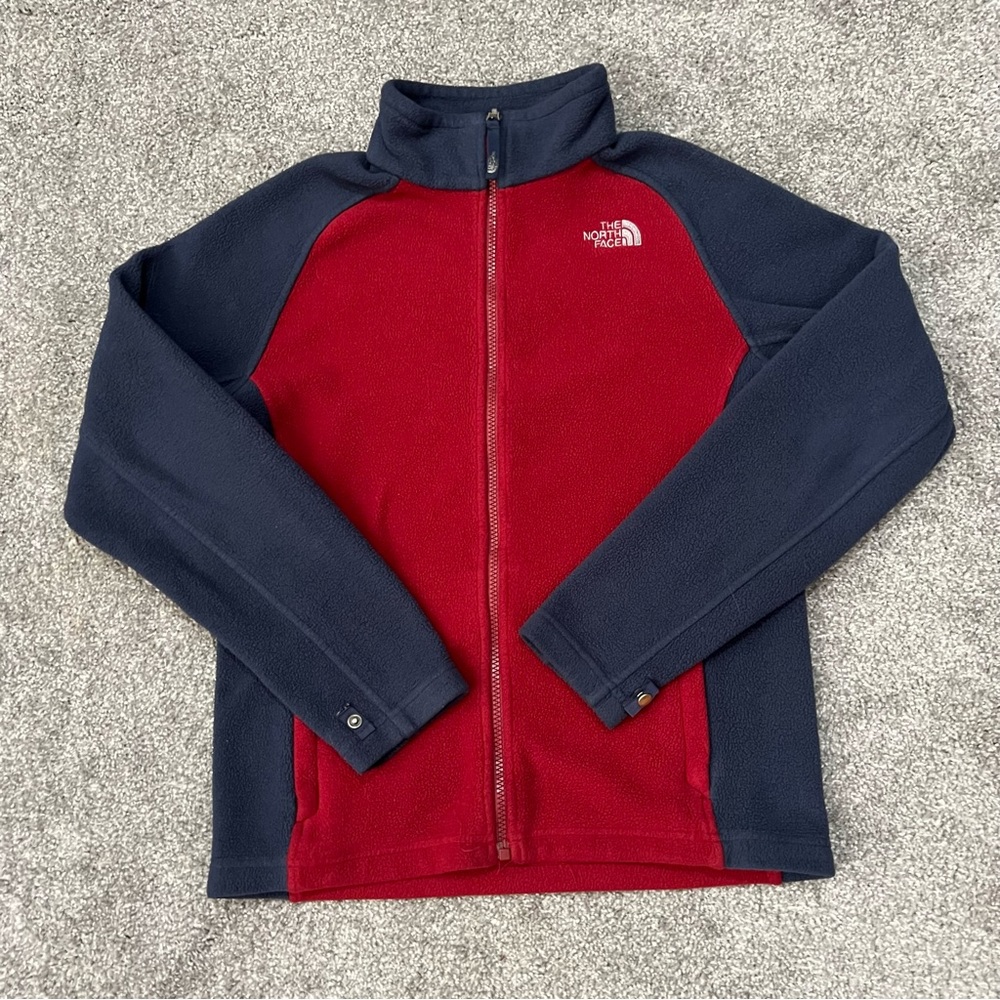 The north face jacket boys large blue red fleece outdoor casual‎ gorpcore school